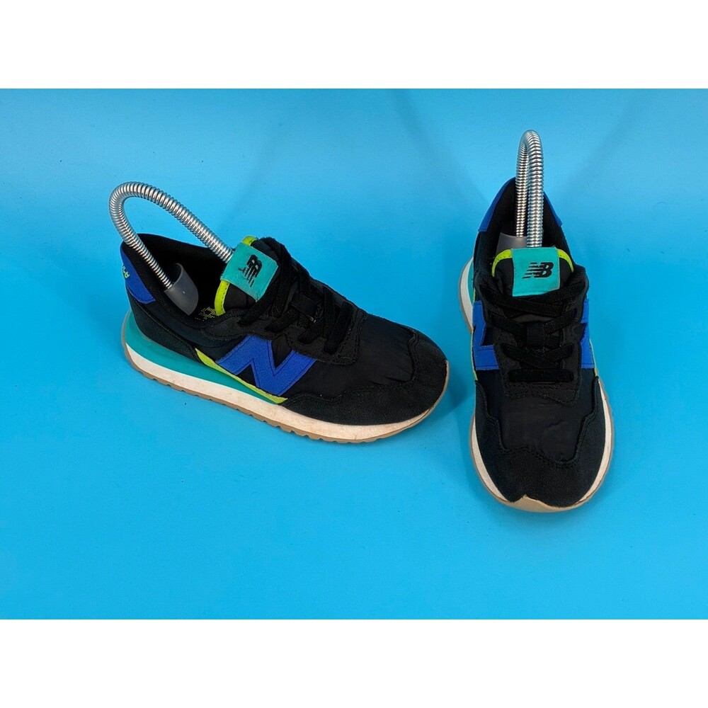 New Balance 237 Kids Sneakers Size 13.5 Black Blue Neon Green PH237EM